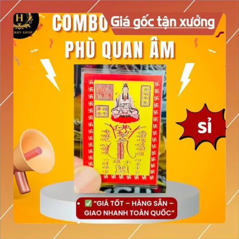 Combo Sỉ 50 Phù Mẹ Quan Âm Bình An – Phù Hộ Hộ Thân – ĐỂ Ví, Điện Thoại, Cửa – Giá Tốt đã phù