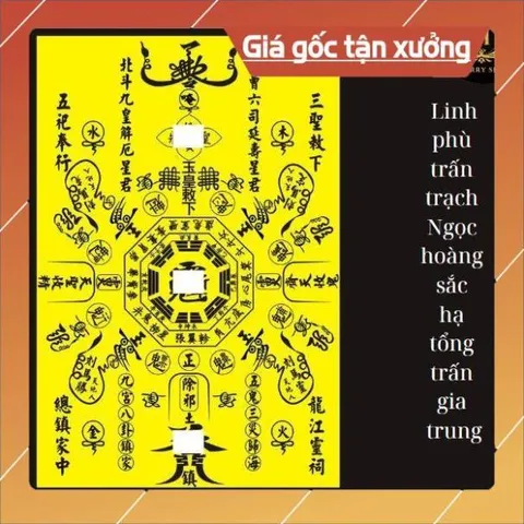 Tờ phù trấn trạch nhà cửa hàng quán ngọc hoàng sắc hạ đã ép platics