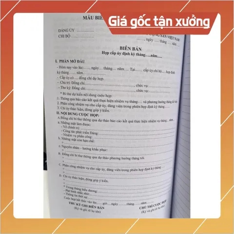 SỔ GHI BIÊN BẢN HỌP CHI UỶ ( bìa mềm -160trang) có hoả tốc