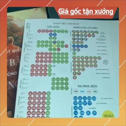 10 tờ Bảng chia pháp tóm tắt Tạng Vi Diệu Pháp  a3  30cm x 40cm