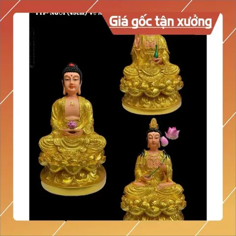 Bộ Ta Bà Tam Thánh, Tam Thế Phật cao 45cm chất liệu poly hàng đẹp 🌼🌼 có hoả tốc