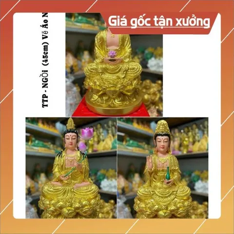Bộ Ta Bà Tam Thánh, Tam Thế Phật cao 45cm chất liệu poly hàng đẹp 🌼🌼 có hoả tốc