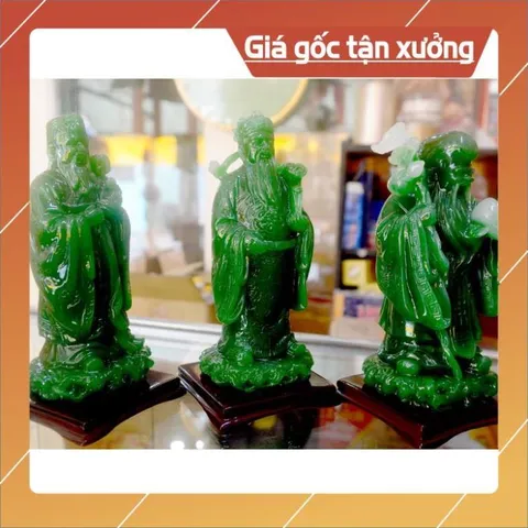 Bộ tượng Tam Đa-Ba ông Phúc Lộc Thọ cao 19cm hoả tốc