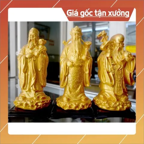 Bộ tượng Tam Đa-Ba ông Phúc Lộc Thọ cao 19cm hoả tốc