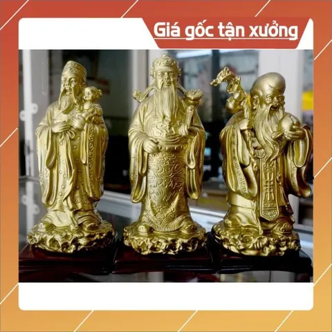 Bộ tượng Tam Đa-Ba ông Phúc Lộc Thọ cao 19cm hoả tốc