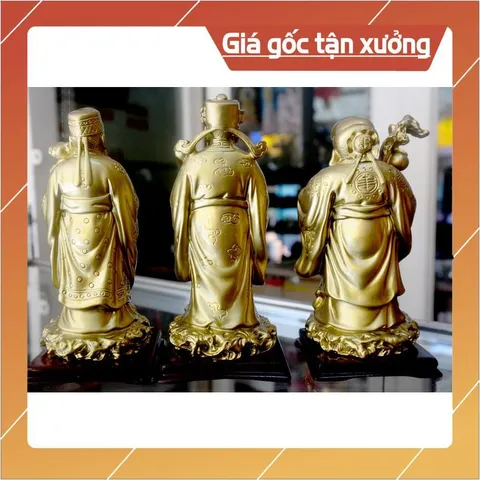 Bộ tượng Tam Đa-Ba ông Phúc Lộc Thọ cao 19cm hoả tốc