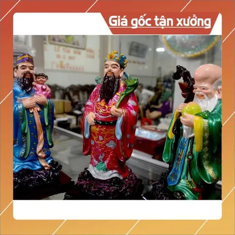 Bộ tượng Tam Đa-Ba ông Phúc Lộc Thọ cao 19cm hoả tốc