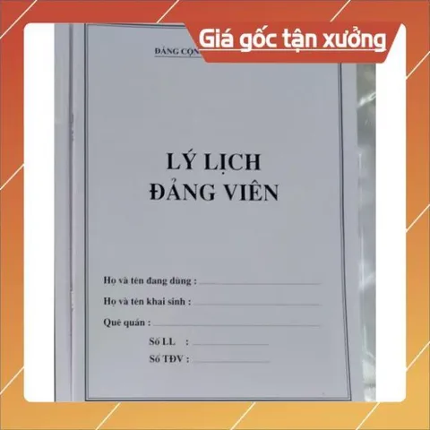 Quyển sổ tay Lý lịch Đảng viên mẫu 1-HSĐB, Quyển lý lịch của người xin vào đảng mẫu 02-KNĐ chuẩn mẫu, ảnh thật