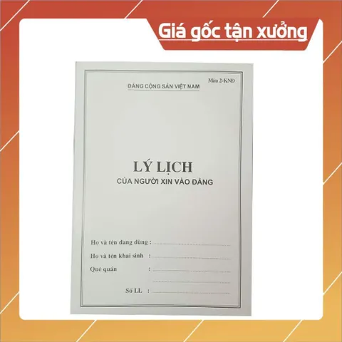 Quyển sổ tay Lý lịch Đảng viên mẫu 1-HSĐB, Quyển lý lịch của người xin vào đảng mẫu 02-KNĐ chuẩn mẫu, ảnh thật