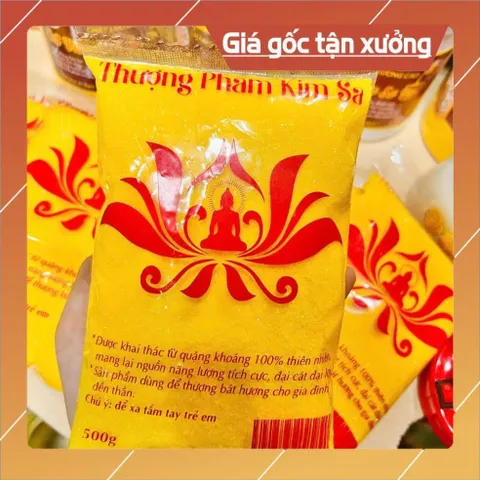 Cát vàng Kim Sa, Cát Việt Nam - Hạt Mịn, Không Tạp Chất, Dùng Cho Lư Hương Thờ (500g)