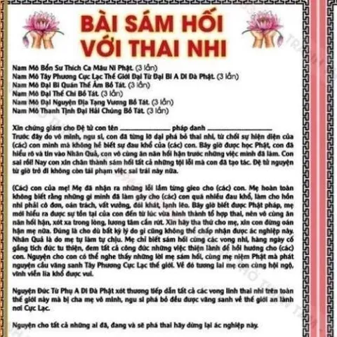10 Tờ Sám Hối Với Thai Nhi, IN 2 MẶT, ÉP PLASTICS NHIỀU CỠ cực đẹp