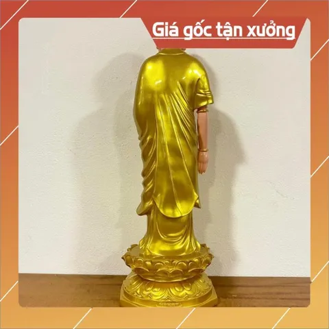 Tôn Tượng Phật A Di Đà Đứng 70cm Màu Vàng Nhựa Composite vàng nhủ