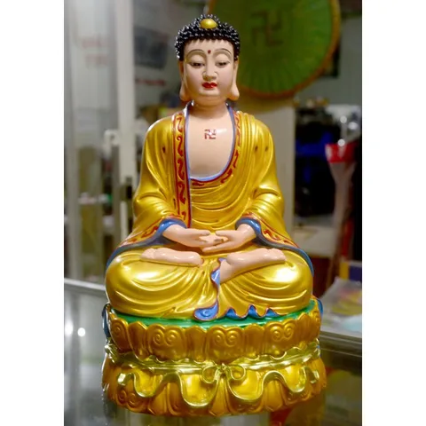 Tượng Đức Phật A Di Đà ngồi cao 30cm composite nhiều màu