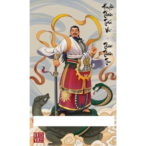 Khung Tranh HUYỀN THIÊN TRẤN VŨ size 25cm x 35cm đã có khung