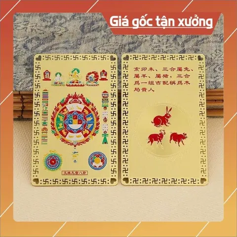 Kim bài mạ vàng  tam hợp quý nhân 2026 -  tam tai 2026  bỏ ví, trang trí điện thoại , làm quà tặng