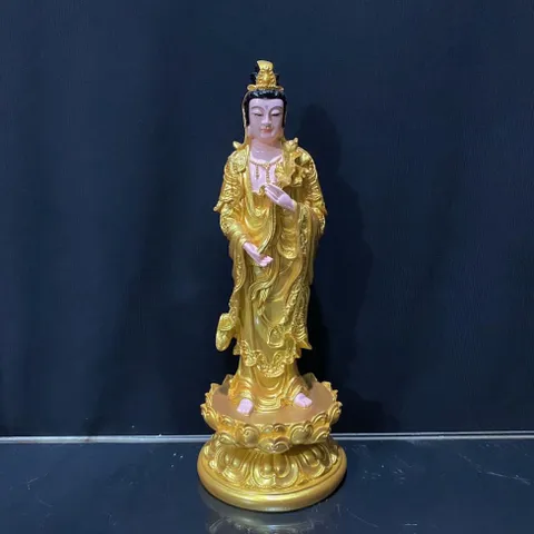 Tôn Tượng Tam Thánh Tây Phương Đứng 40cm Vàng Vẽ composite
