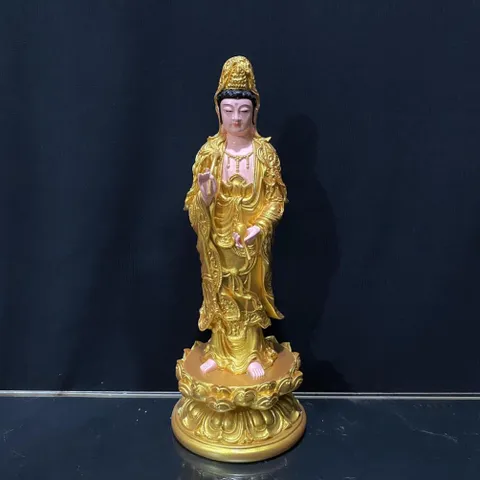 Tôn Tượng Tam Thánh Tây Phương Đứng 40cm Vàng Vẽ composite