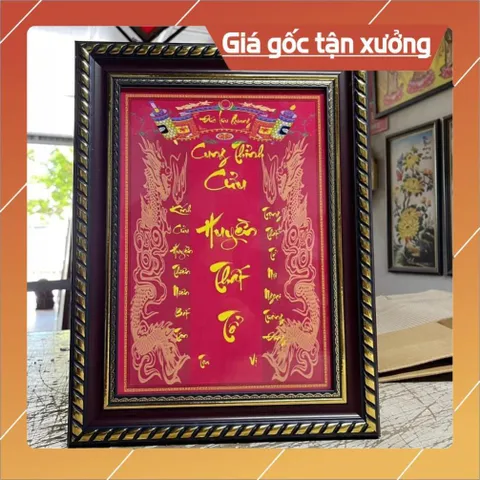 Bài vị tranh CỬU HUYỀN THẤT TỔ - CÓ KHUNG  đẹp