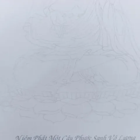 Sổ vẽ 90 tranh mờ đức phật bản in A4