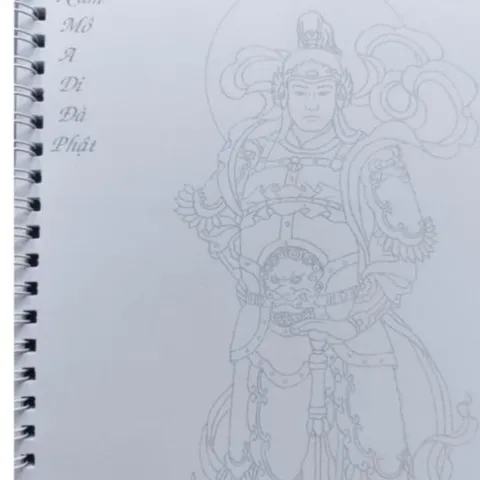 Sổ vẽ 90 tranh mờ đức phật bản in A4