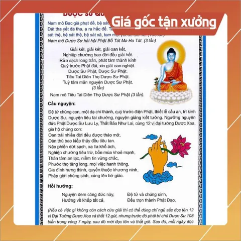 Tờ chú Chú Dược Sư 2 mặt plastic siêu đẹp