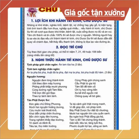 Tờ chú Chú Dược Sư 2 mặt plastic siêu đẹp