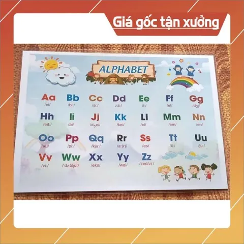 Combo 3 Bảng KHỔ A3 30CM X 40CM Học Tiếng Anh: Số, Chữ Cái, Phiên Âm IPA – A4 Ép Plastic, Màu Sắc Sinh Động
