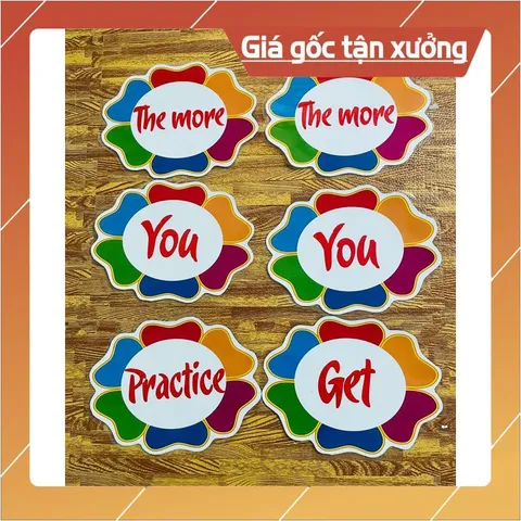 Tờ giấy Các mẫu khẩu hiệu, hiệu lệnh ép plastic trang trí lớp tiếng anh