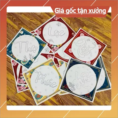 COMBO 10 Chữ Thư pháp tô màu (giấy bìa dày c300 tô màu nào cũng được)