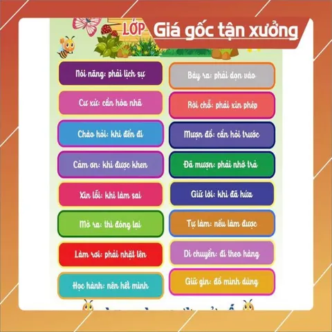 Tờ giấy Các mẫu trang trí lớp tiếng  việt khổ A3 ép plastic