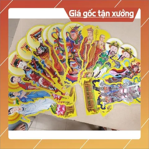 Bộ tranh cúng 15 bức đầy đủ cao 41cm ép plastic