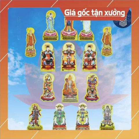 Bộ tranh cúng 15 bức đầy đủ cao 41cm ép plastic
