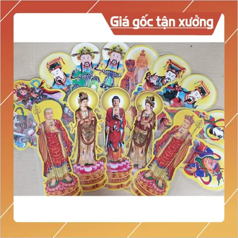 Bộ tranh cúng 15 bức đầy đủ cao 41cm ép plastic
