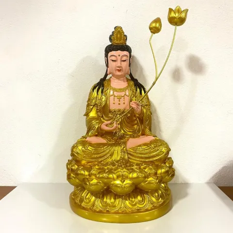 TƯỢNG Tây Phương Tam Thánh Ngồi 50cm Vàng COMPOSITE