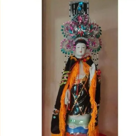 Áo nhung 70CM  đen rồng phụng dùng để cúng Bà Địa Mẫu