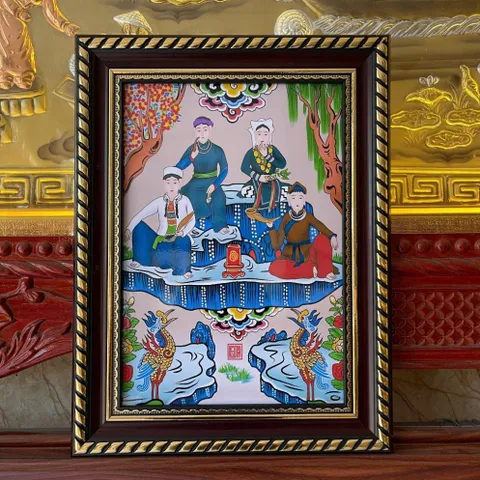 Khung Tranh Tứ Vị Mường Tiên - có khung ( KT 19*25cm,28*38cm,38*48cm)  có hoả tốc