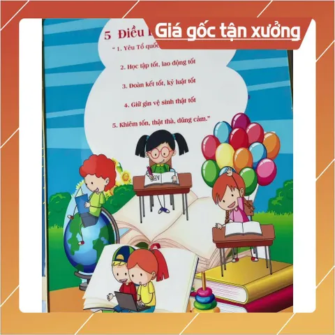 TỜ DÁN BẢNG 5 ĐIỀU BÁC HỒ DẠY – BẢNG BIỂU LỚP HỌC NHIỀU MẪU - CÓ KEO DÁN