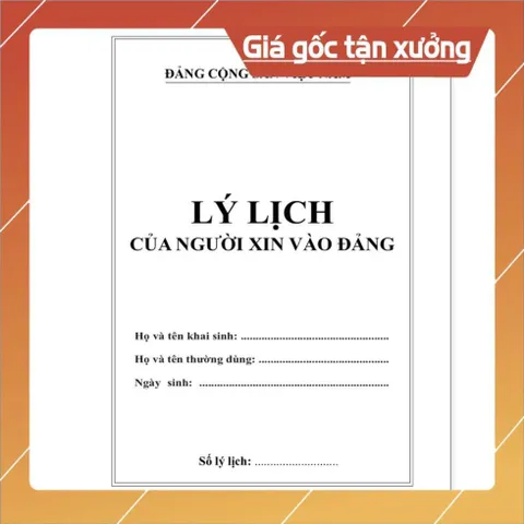 LÝ LỊCH NGƯỜI XIN VÀO ĐẢNG-combo 5 cuốn (HD 38) có hoả tốc