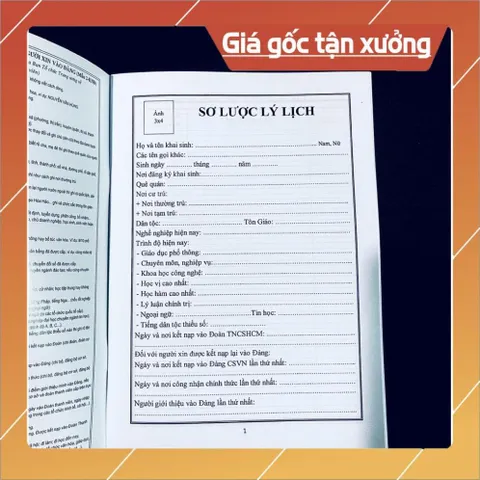 LÝ LỊCH NGƯỜI XIN VÀO ĐẢNG-combo 5 cuốn (HD 38) có hoả tốc