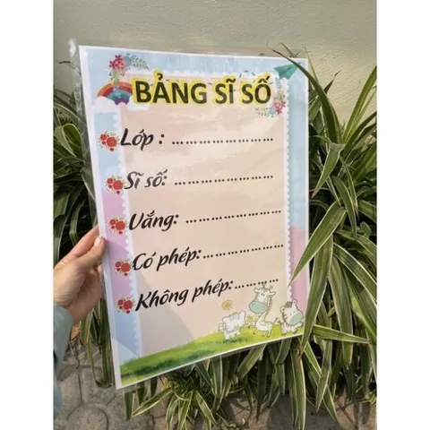 Tờ giấy Bảng trang trí viết sĩ số a4 - a3 có keo dán