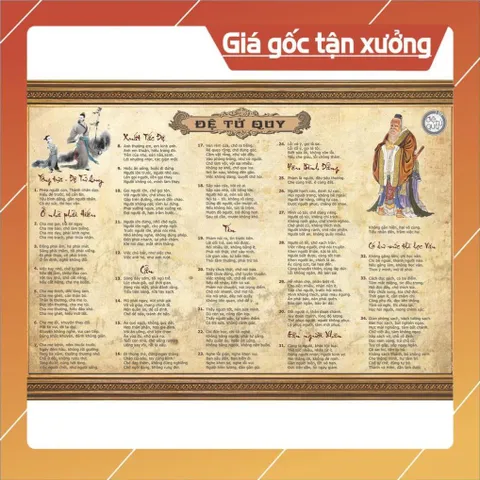 KHUNG ẢNH TRANH ĐỆ TỬ QUY KHỔ 35CM X 48CM  - PHÉP TẮC CỦA CON CON NGƯỜI - RẤT HAY KHỔ A3  ĐÃ BAO GỒM KHUNG