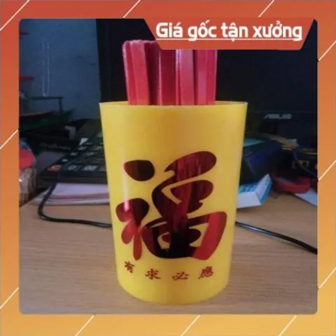 Hủ ống xâm nhựa vàng 3 size cao cấp 100 quẻ
