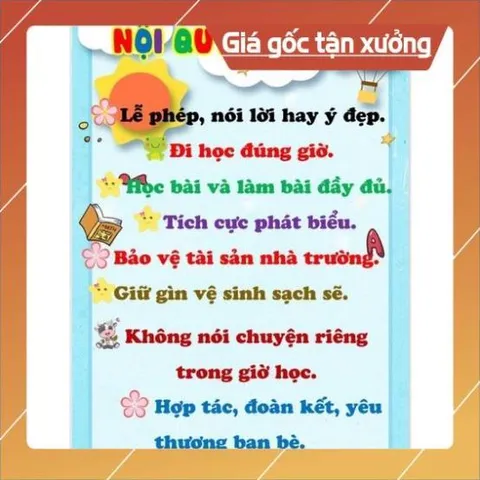 Tờ Nội quy lớp em A3 ép plastic treo tường
