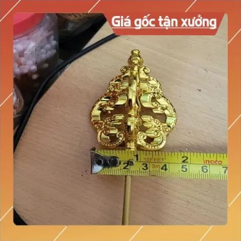 Cây tích  trượng ngày địa tạng 30cm - 40cm mạ vàng composite