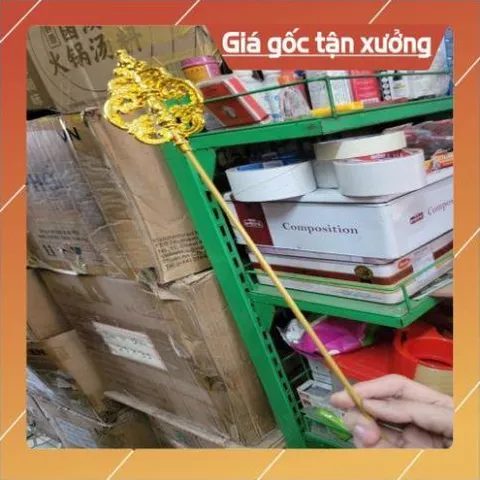 Cây tích  trượng ngày địa tạng 30cm - 40cm mạ vàng composite