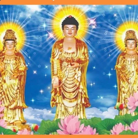 Tranh Tam Thế Phật ( có khung ), đủ kích thước  DƯƠNG KHOA SHOP