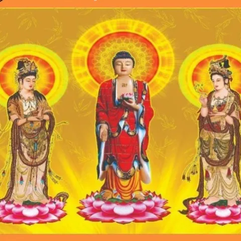Tranh Tam Thế Phật ( có khung ), đủ kích thước  DƯƠNG KHOA SHOP