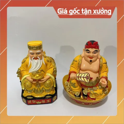 Bộ Tượng 2 Ông Thần Tài Và Thổ Địa Nhiều Size Nhựa Composite CÓ HOẢ TỐC