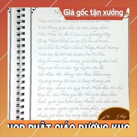 Vở Chép Tay Chú Đại Bi A4  có in chữ mờ có và hình Bồ Tát Quán Âm