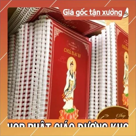 Vở Chép Tay Chú Đại Bi A4  có in chữ mờ có và hình Bồ Tát Quán Âm